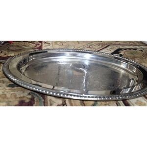 VTG Silver Serving Tray 16" Oval K&M Sheffield England A1 level Silverplate